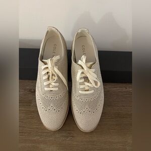 Cole Haan Women's Beige Knit Loafers